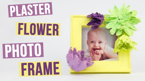  DIY Plaster of Paris Flower Photo Frame 